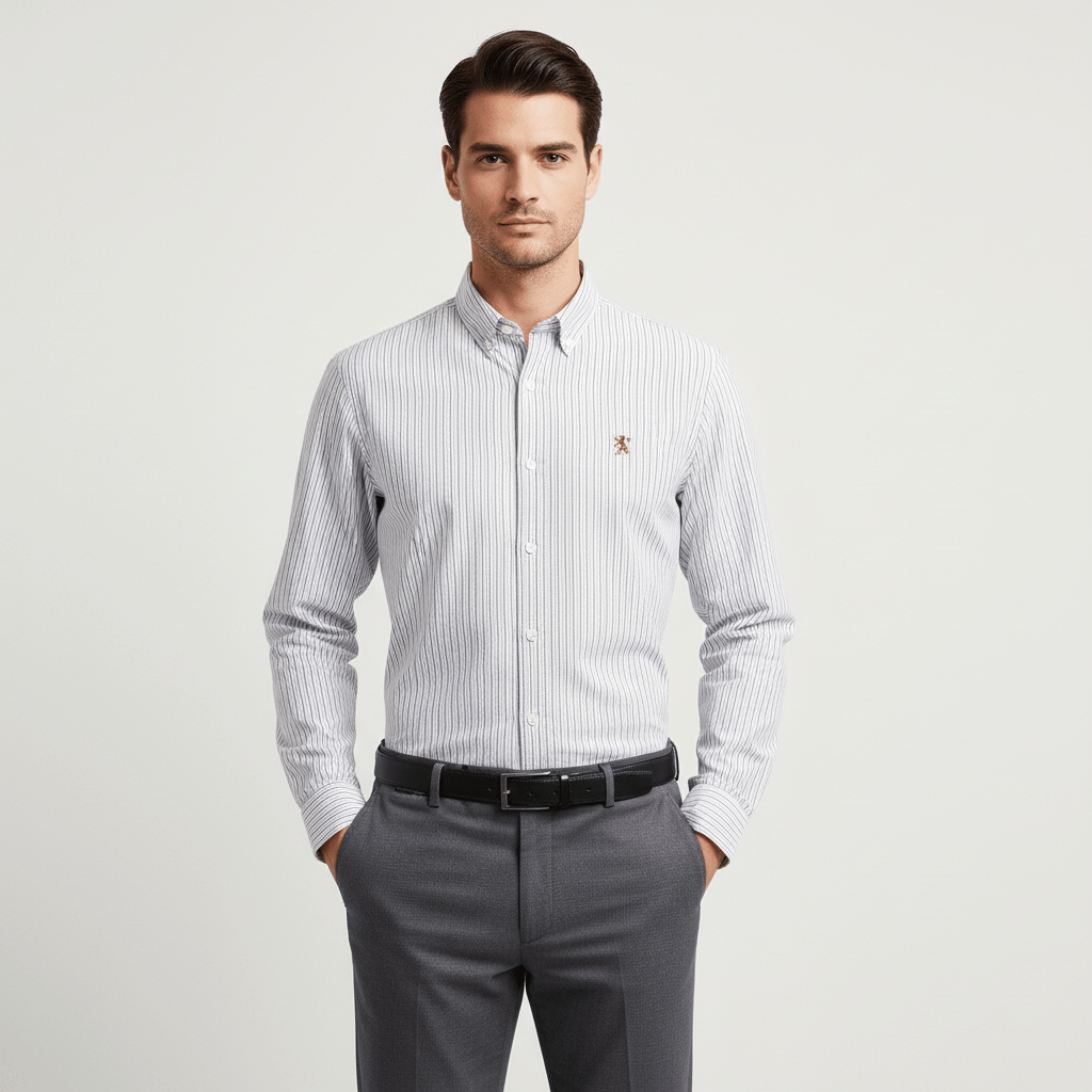 Men's Oxford Long Sleeve Shirt S - Shop Giordano