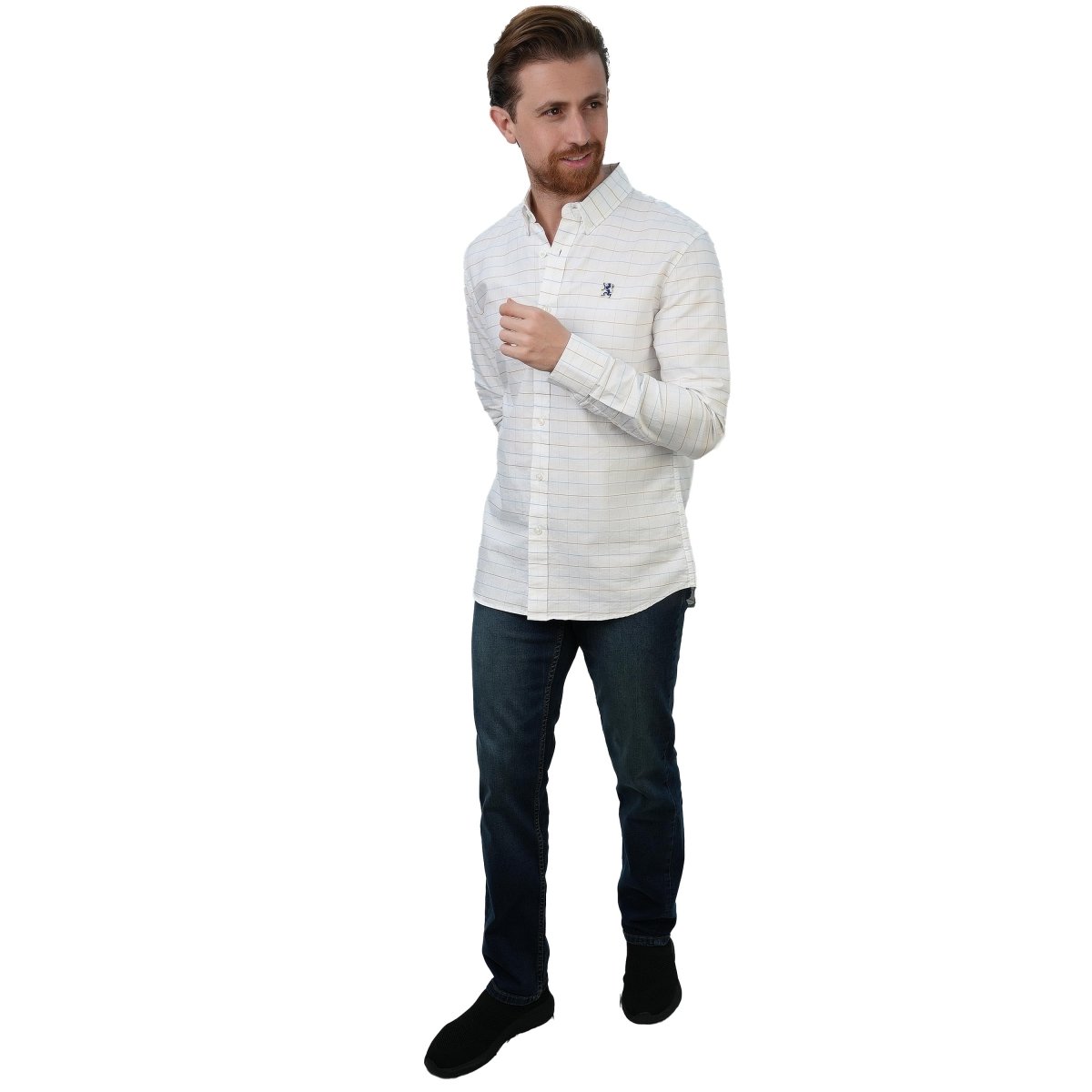 Men's Oxford Long Sleeve Shirt S - Shop Giordano