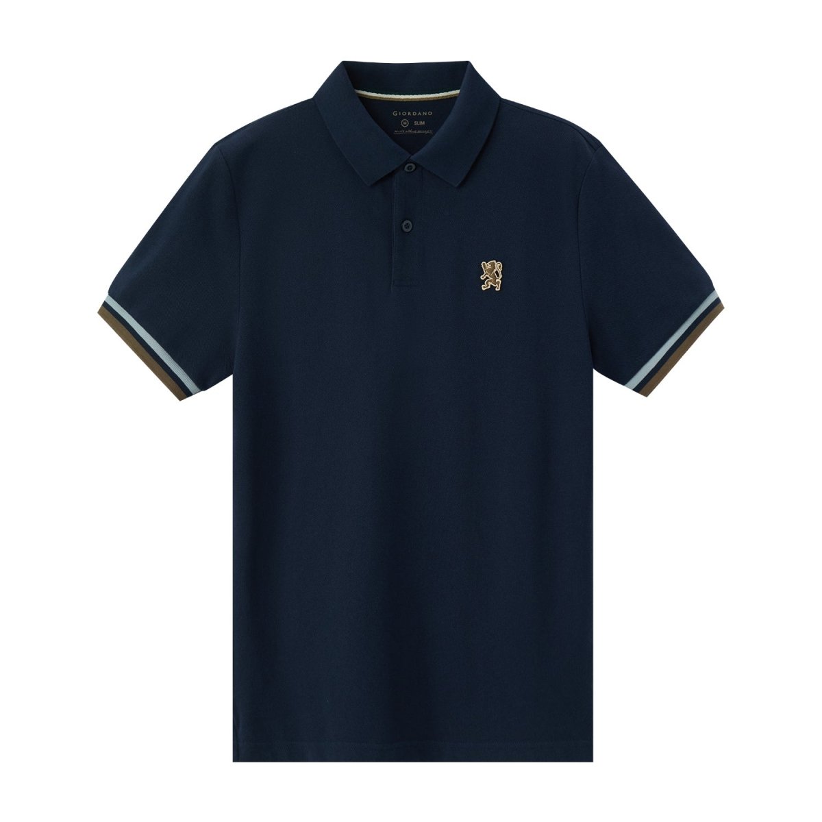 Men's Performance Polo: Classic Piqué, Tipped Collar, Embroidered Detail - Giordano