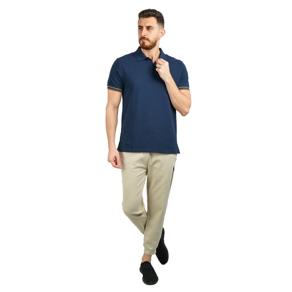 Men's Performance Slim Fit Lion Embroidery Solid Polo S - Shop Giordano