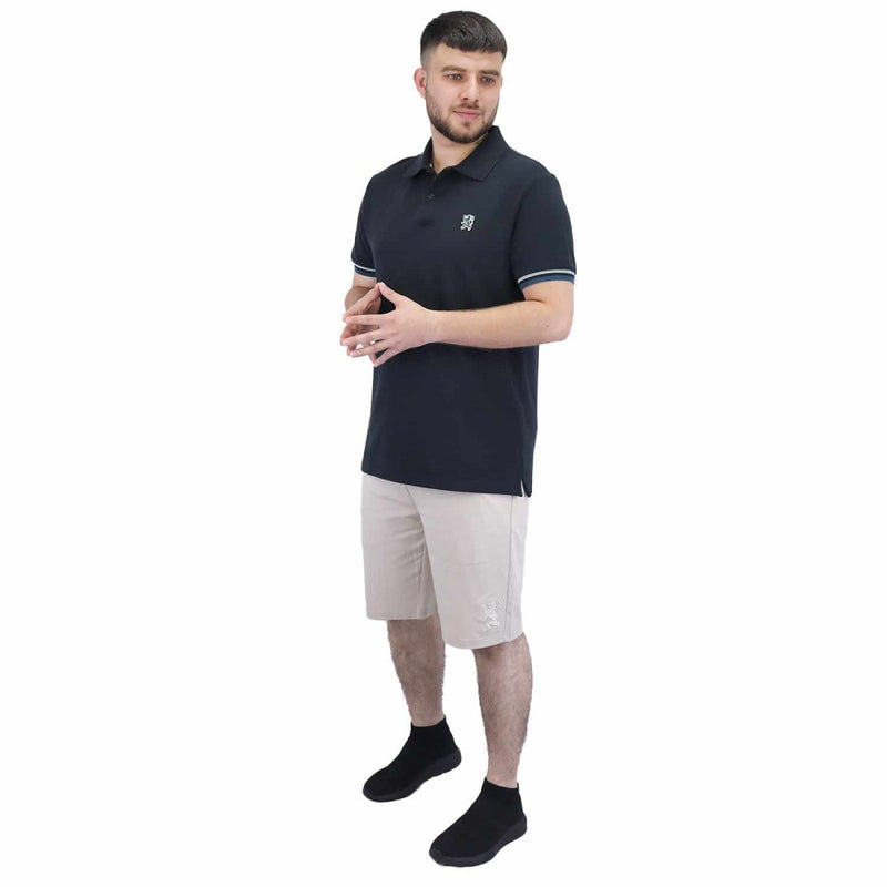 Men's Performance Slim Fit Lion Embroidery Solid Polo S - Shop Giordano