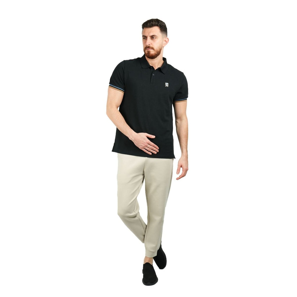 Men's Performance Slim Fit Lion Embroidery Solid Polo S - Shop Giordano