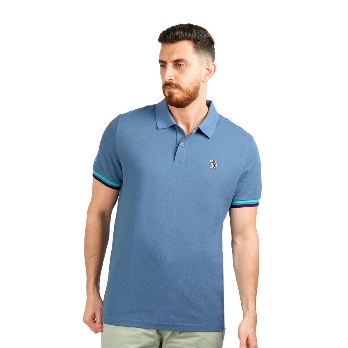 Men's Performance Slim Fit Lion Embroidery Solid Polo - Giordano