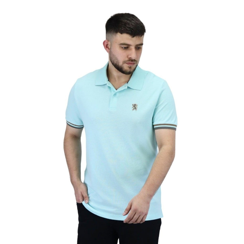 Men's Performance Slim Fit Lion Embroidery Solid Polo S - Shop Giordano