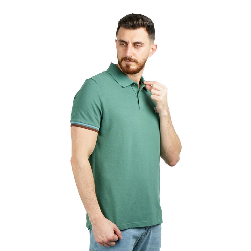 Men's Performance Slim Fit Lion Embroidery Solid Polo S - Shop Giordano