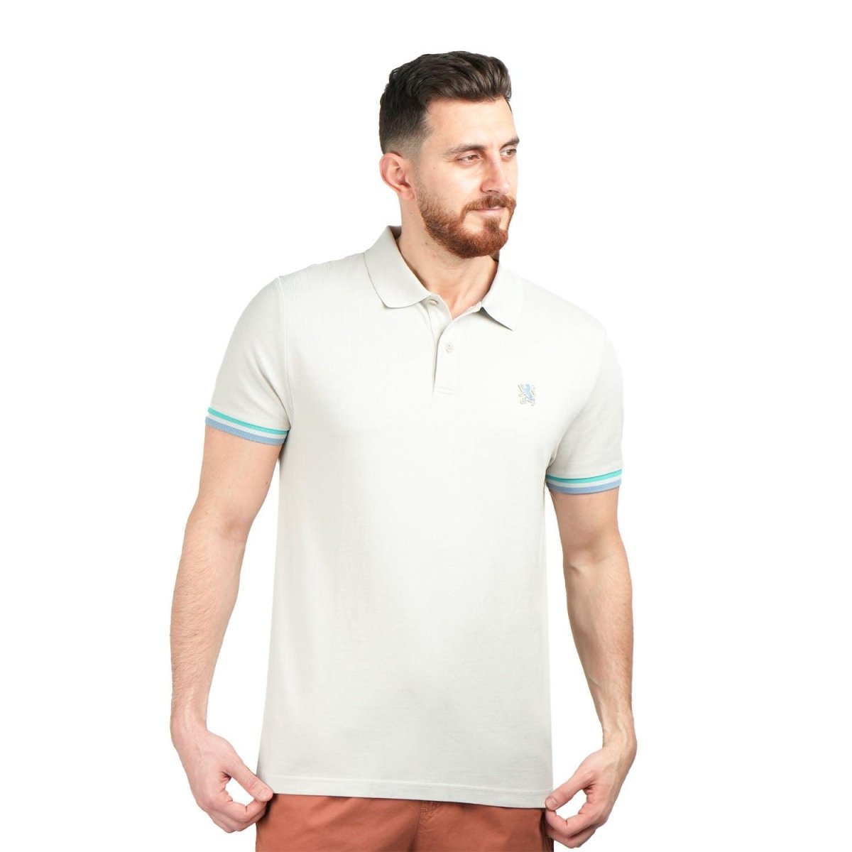 Men's Performance Slim Fit Lion Embroidery Solid Polo - Giordano