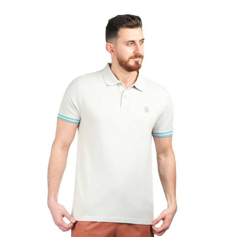 Men's Performance Slim Fit Lion Embroidery Solid Polo S - Shop Giordano