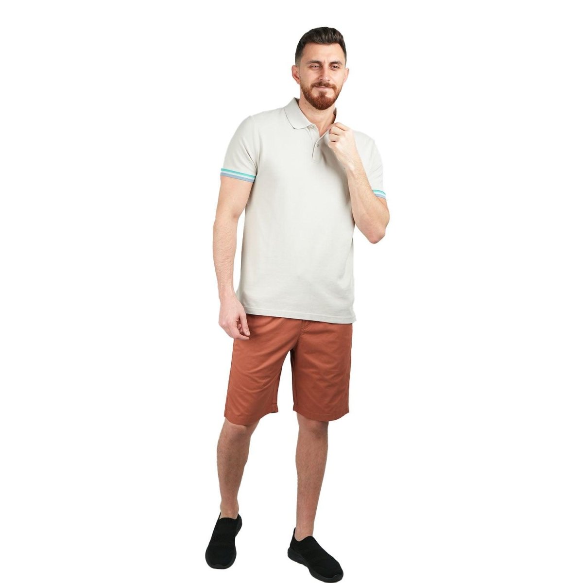 Men's Performance Slim Fit Lion Embroidery Solid Polo - Giordano