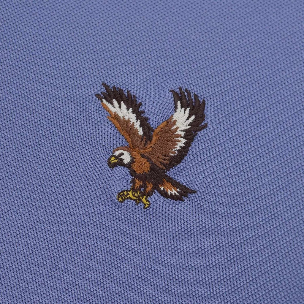 Giordano Men's Pique Flat Knit Collar Short Sleeve Eagle Embroidery Solid Color Polo - Premium Polo