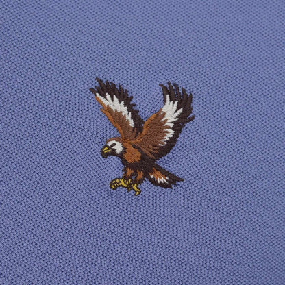 Men's Pique Flat Knit Collar Short Sleeve Eagle Embroidery Solid Color Polo - Giordano