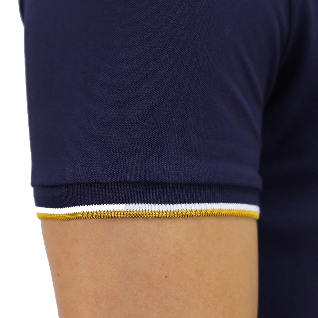 Giordano Men's Pique Flat Knit Collar Short Sleeve Eagle Embroidery Solid Color Polo - Premium polo