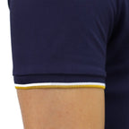 Giordano Men's Pique Flat Knit Collar Short Sleeve Eagle Embroidery Solid Color Polo - Premium polo