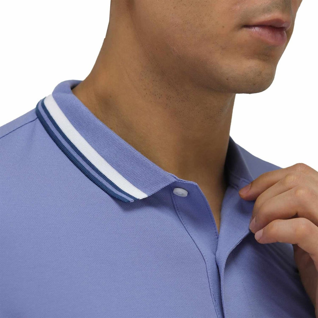 Giordano Men's Pique Flat Knit Collar Short Sleeve Eagle Embroidery Solid Color Polo - Premium Polo