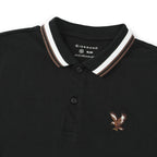 Giordano Men's Pique Flat Knit Collar Short Sleeve Eagle Embroidery Solid Color Polo - Premium polo