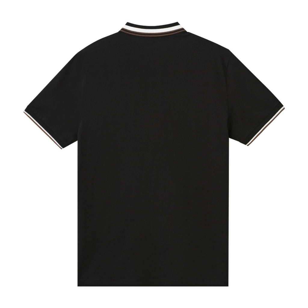 Giordano Men's Pique Flat Knit Collar Short Sleeve Eagle Embroidery Solid Color Polo - Premium polo
