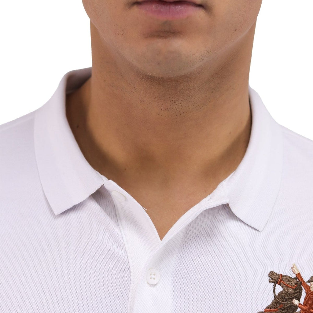 Men's Pique Slim Fit Embroidery Napoleon Polo S - Shop Giordano