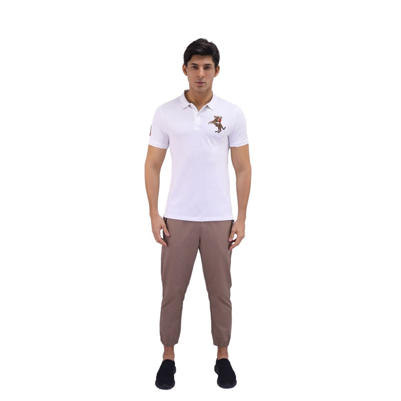 Men's Pique Slim Fit Embroidery Napoleon Polo S - Shop Giordano