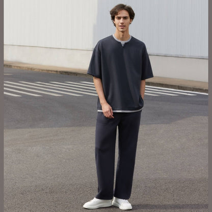 Men's Polyester Cotton Blend Relaxed Fit Joggers - Giordano