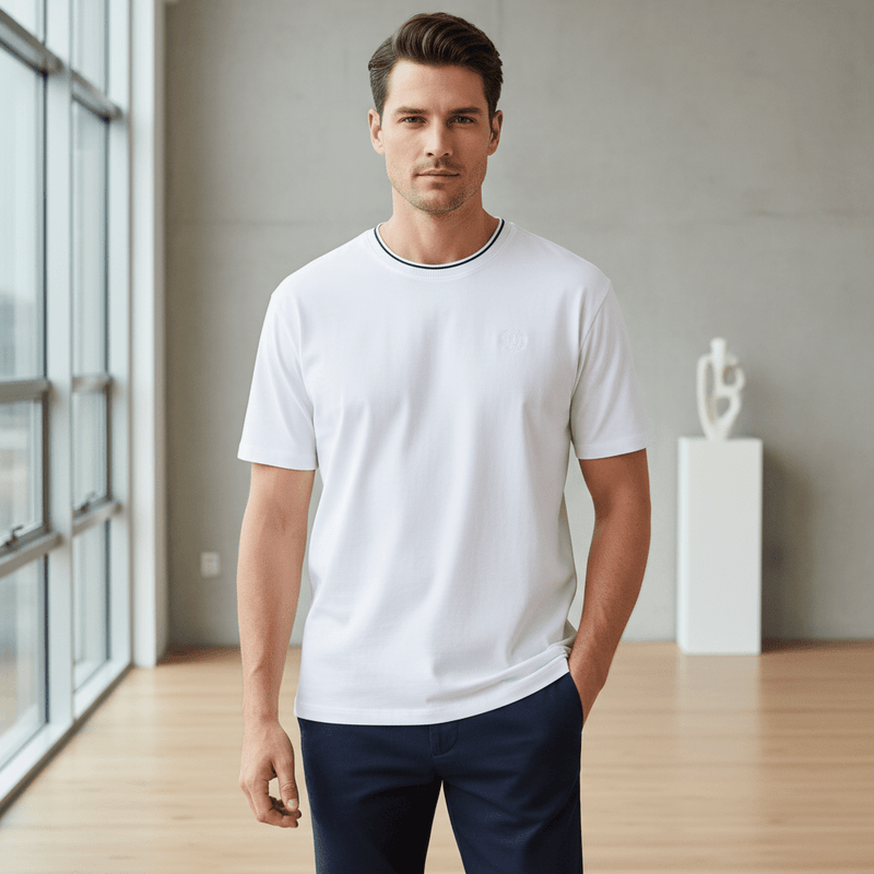 Giordano Men's Premium Cotton Liquid Touch Crew Neck Tee - Premium Tee