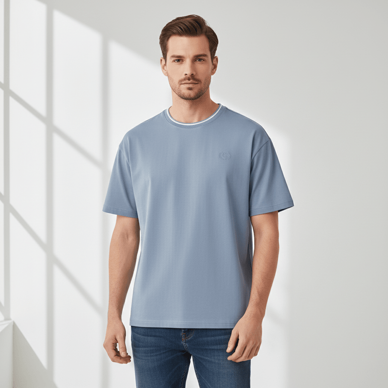Giordano Men's Premium Cotton Liquid Touch Crew Neck Tee - Premium Tee