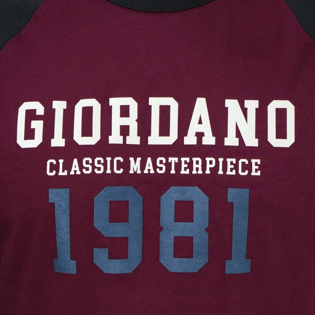 Giordano Men's Print Slim Fit Cotton Jersey Reglan Tee - Premium Tee