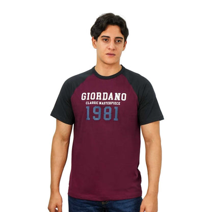 Men's Print Slim Fit Cotton Jersey Reglan Tee - Giordano