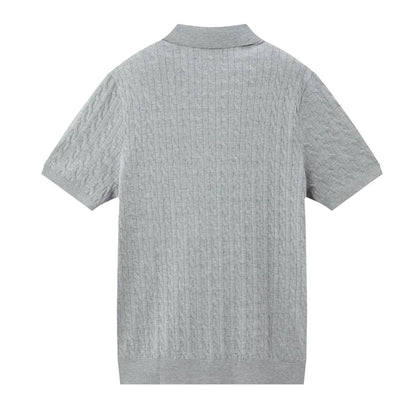 Men’S Regular Fit Cable Knit Polo Sweater - Giordano