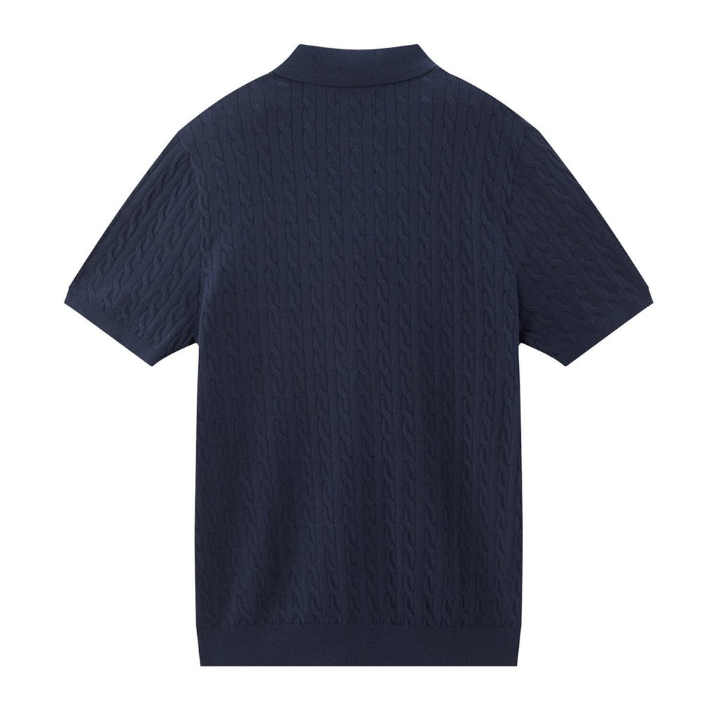 Men’S Regular Fit Cable Knit Polo Sweater S - Shop Giordano