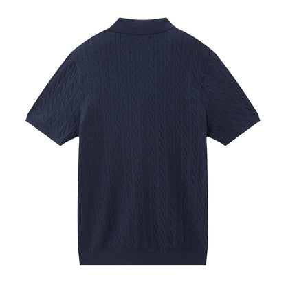 Men’S Regular Fit Cable Knit Polo Sweater - Giordano