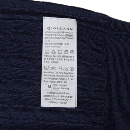 Men’S Regular Fit Cable Knit Polo Sweater - Giordano