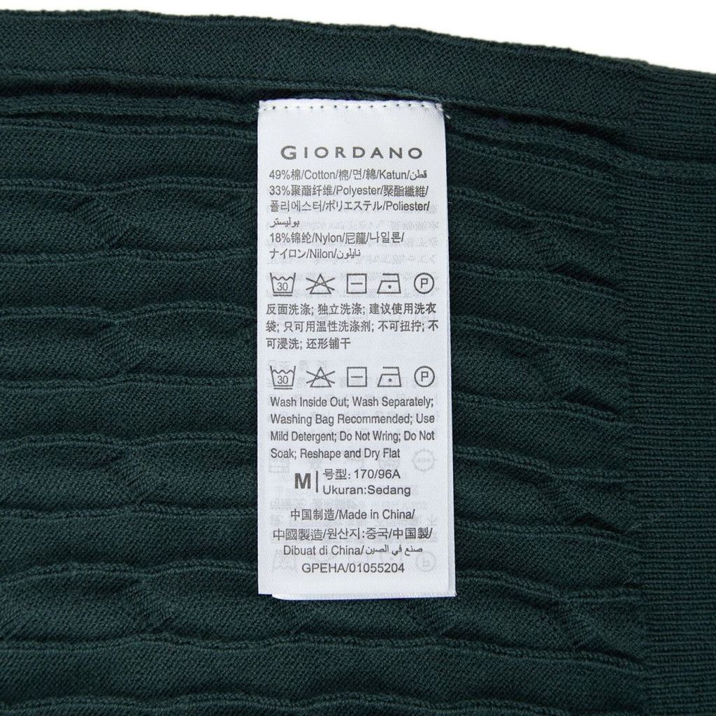Men’S Regular Fit Cable Knit Polo Sweater S - Shop Giordano