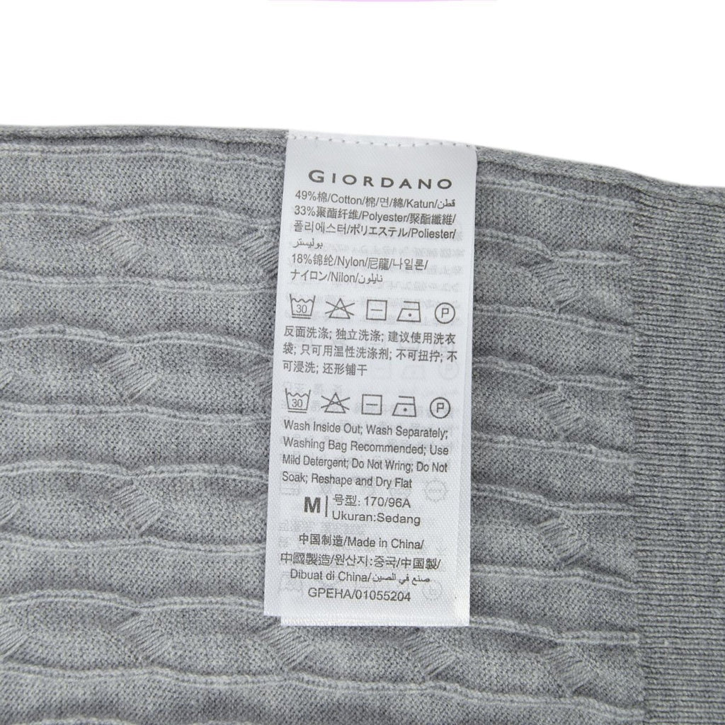 Men’S Regular Fit Cable Knit Polo Sweater S - Shop Giordano