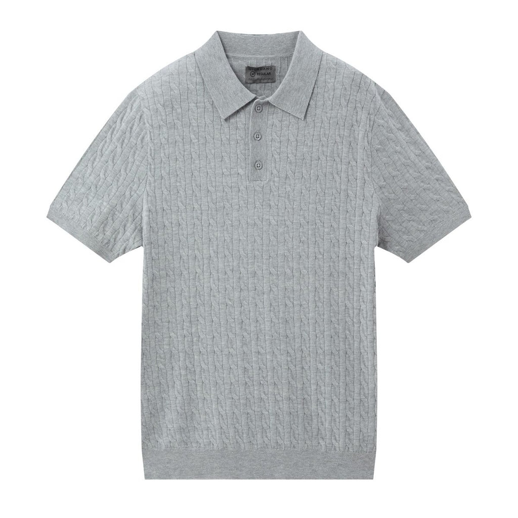 Men’S Regular Fit Cable Knit Polo Sweater S - Shop Giordano