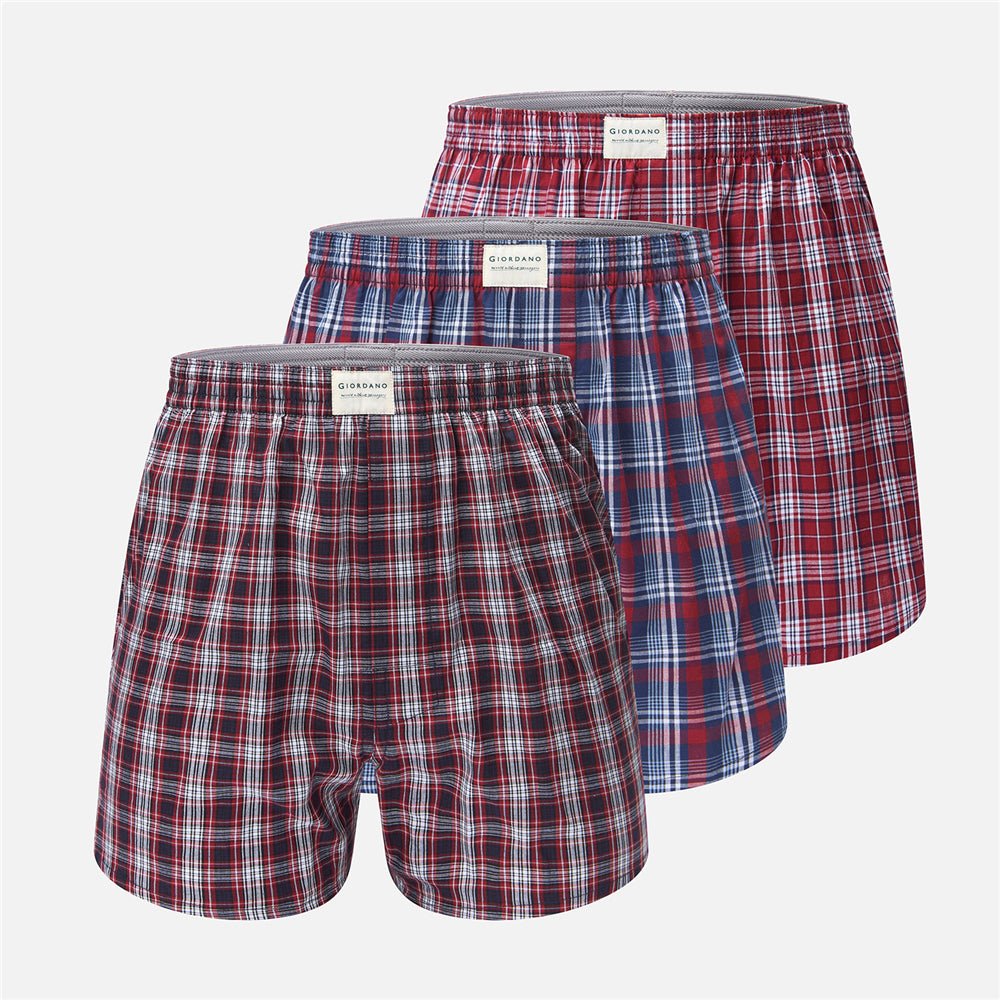 Men’S Regular Fit Cotton Poplin Boxers 3 - Pack M - Shop Giordano