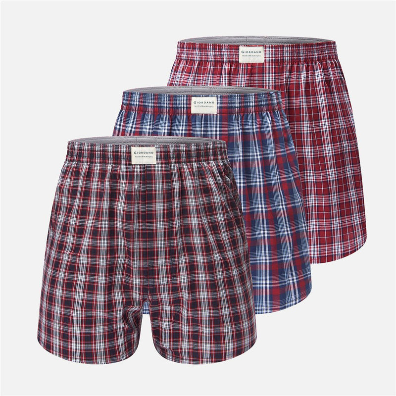 Men’S Regular Fit Cotton Poplin Boxers 3 - Pack M - Shop Giordano