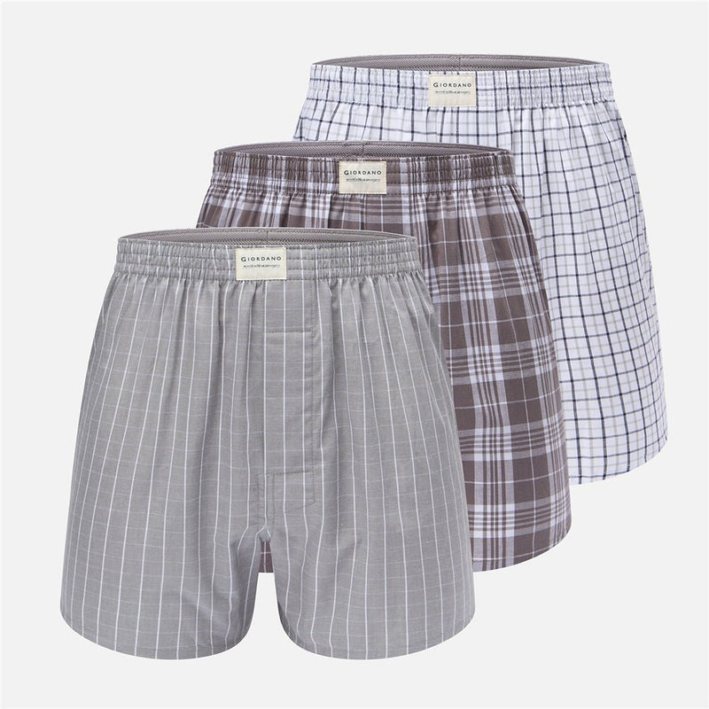 Men’S Regular Fit Cotton Poplin Boxers 3 - Pack M - Shop Giordano