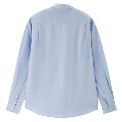 Men’S Regular Fit Linen - Cotton Poplin Long Sleeve Shirt | Korea Collection - Giordano