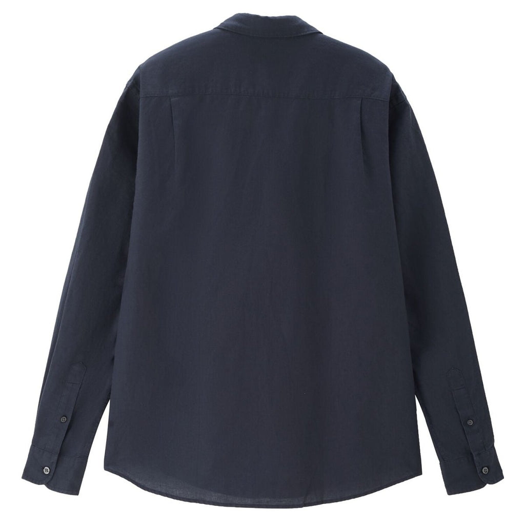 Men’S Regular Fit Linen - Cotton Poplin Long Sleeve Shirt | Korea Collection S - Shop Giordano