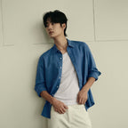 Men’S Regular Fit Linen - Cotton Poplin Long Sleeve Shirt | Korea Collection S - Shop Giordano
