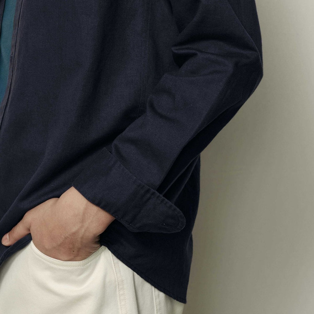 Men’S Regular Fit Linen - Cotton Poplin Long Sleeve Shirt | Korea Collection S - Shop Giordano