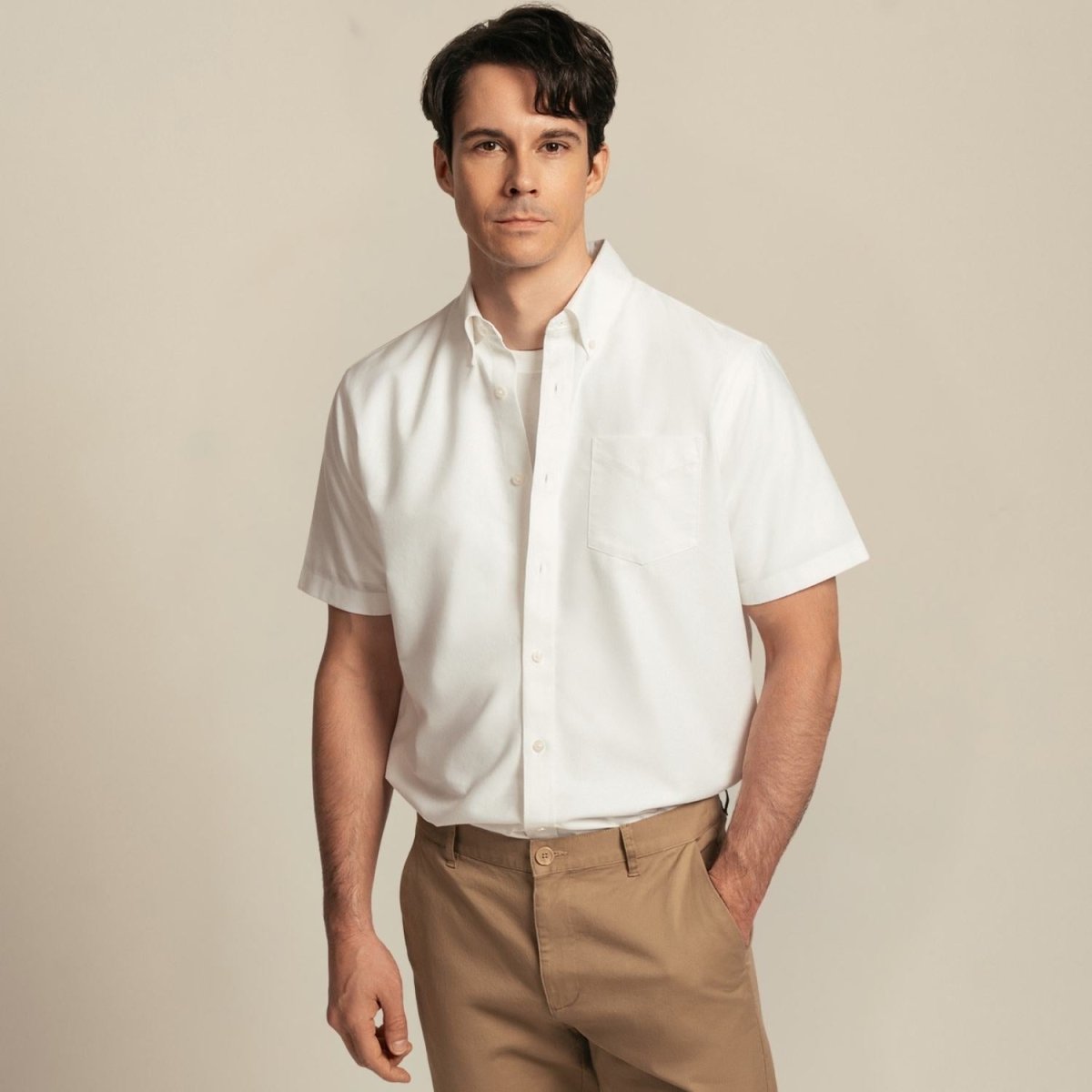 Giordano Men's Regular Fit Wrinkle - Free Short Sleeve Oxford Shirt - first_variant_option_2 Premium Shirt for Giordano