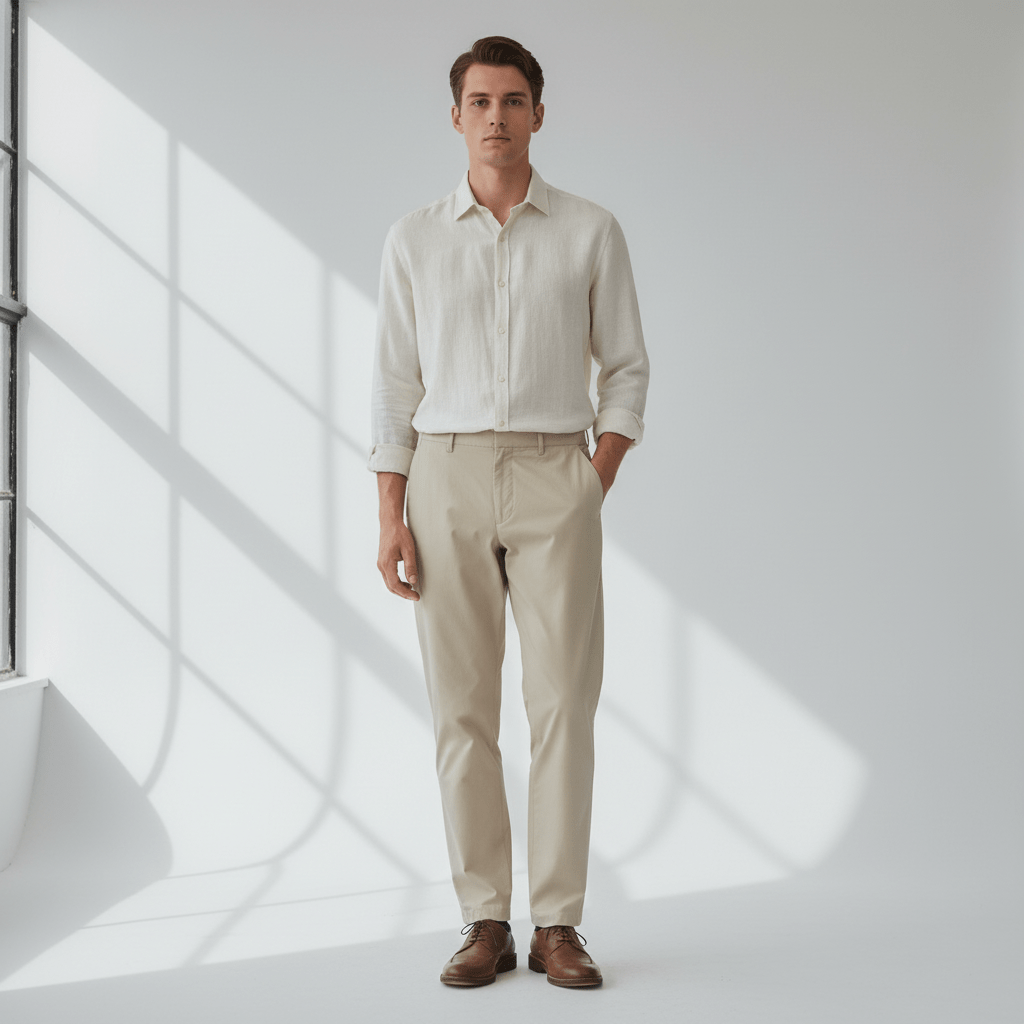 Giordano Men's Regular Tapered Khaki Pants - Premium Pants