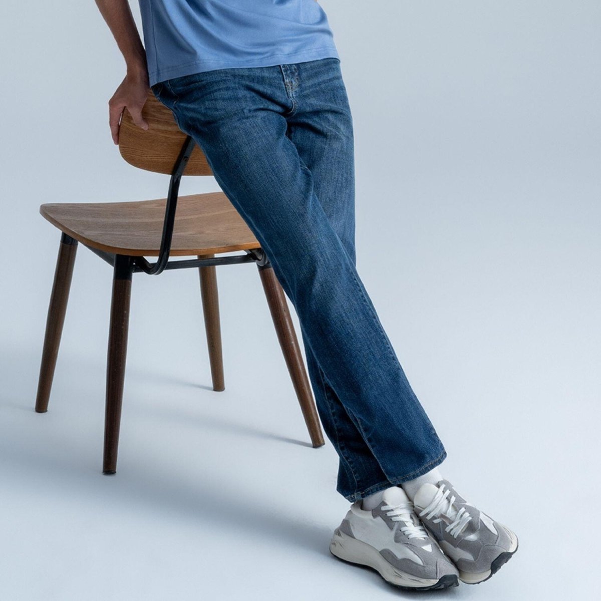 Men’S Regular Tapered Mid - Rise Stretch Denim Jeans 30 - Shop Giordano