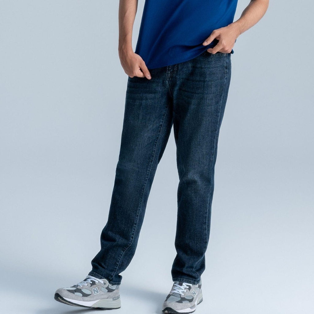 Men’S Regular Tapered Mid - Rise Stretch Denim Jeans 30 - Shop Giordano