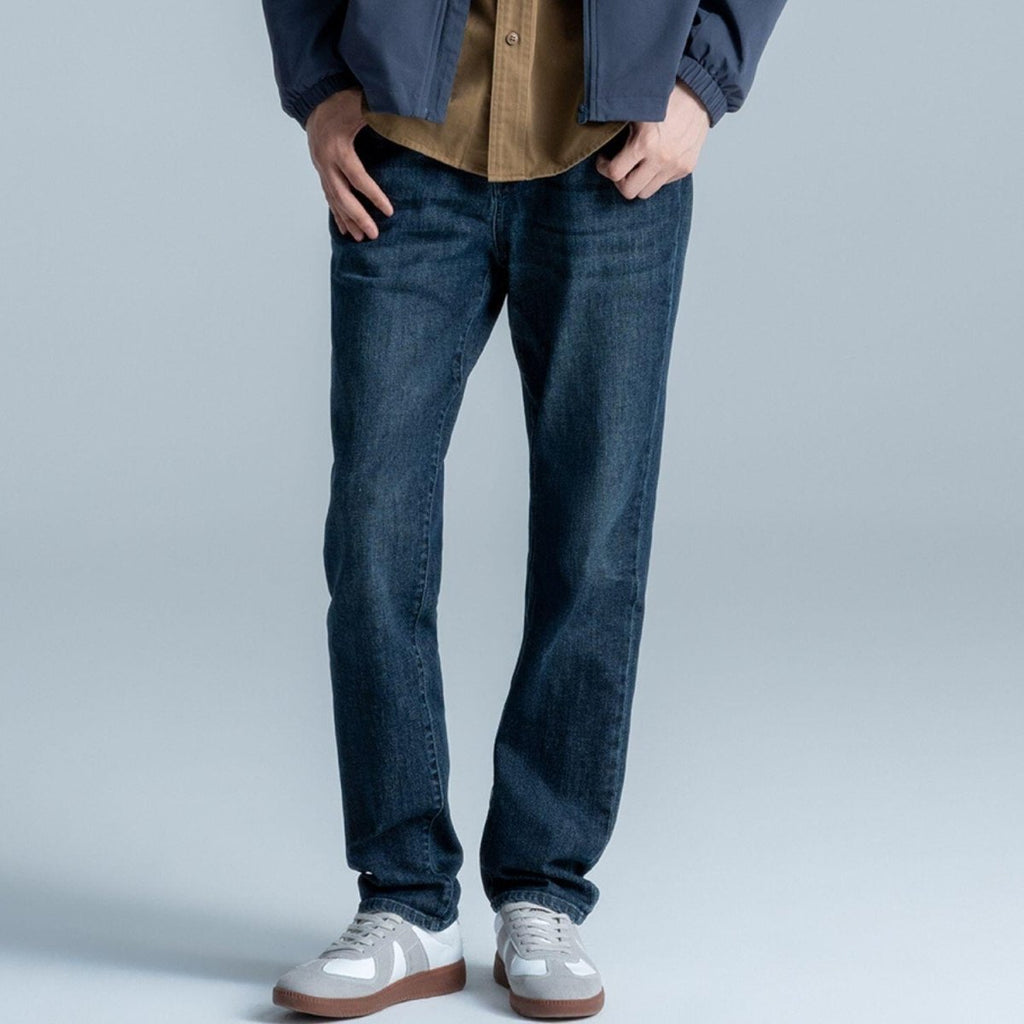 Men’S Regular Tapered Mid - Rise Stretch Denim Jeans 30 - Shop Giordano