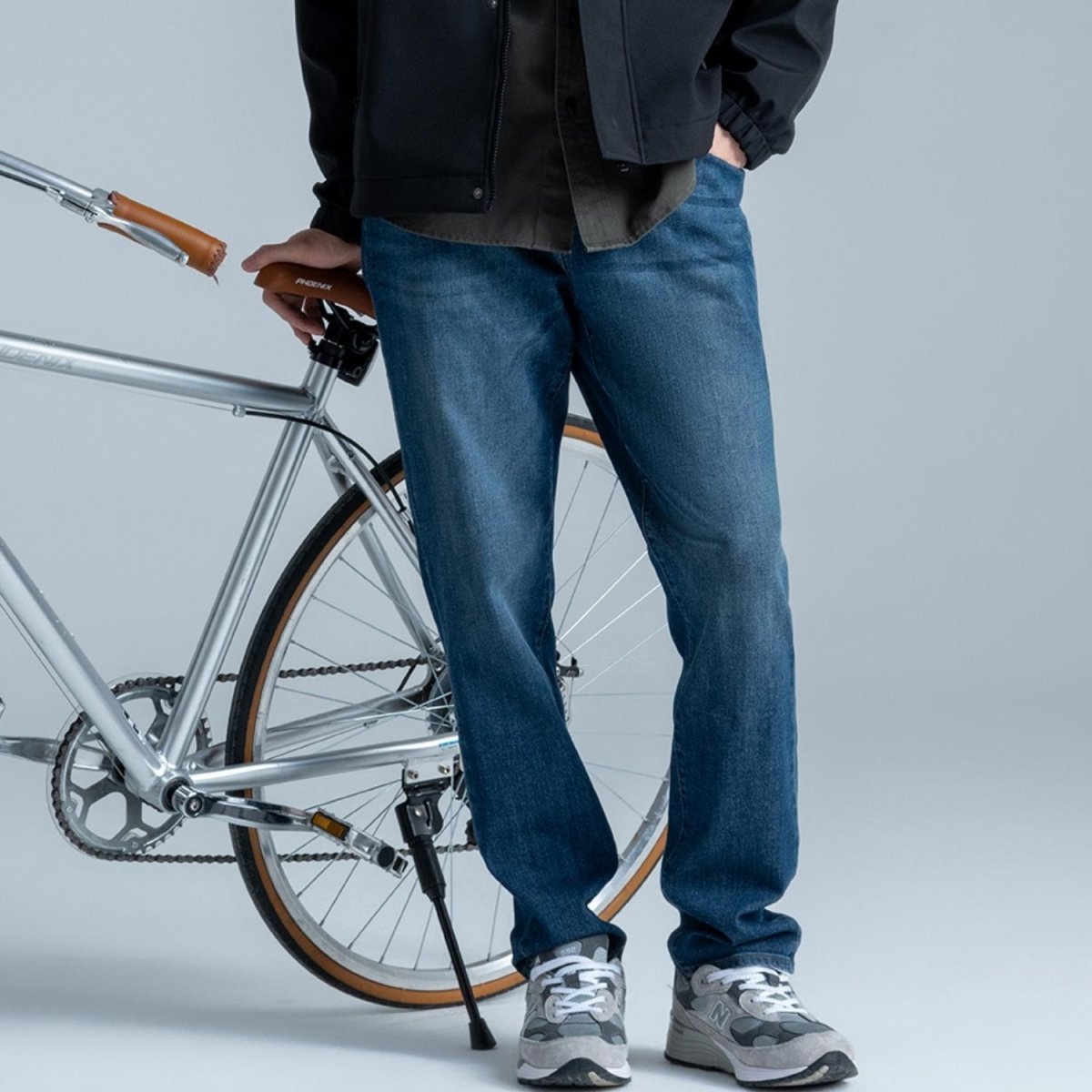 Men’S Regular Tapered Mid - Rise Stretch Denim Jeans 30 - Shop Giordano