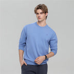 Giordano Men's Relaxed Crew Neck Sweatshirt With Embroidery - Premium Sweatshirts