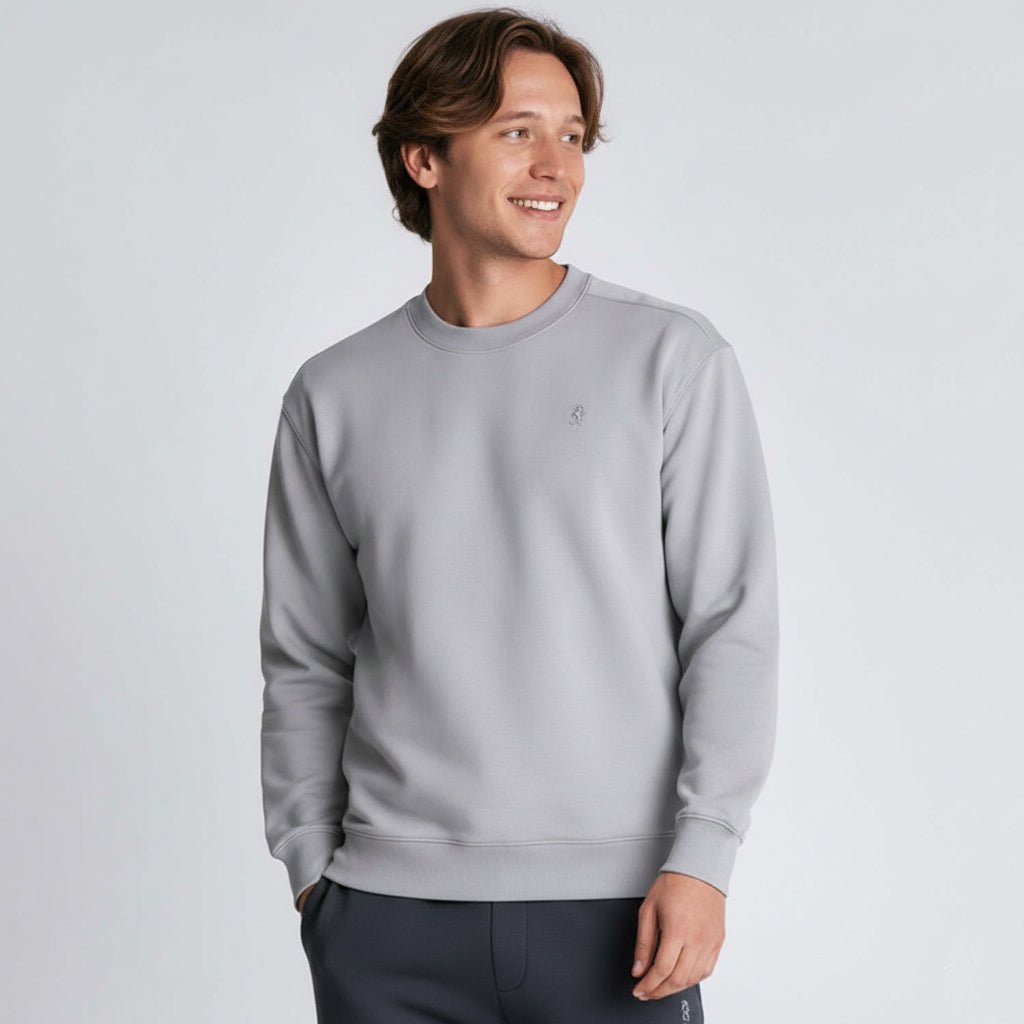Giordano Men's Relaxed Crew Neck Sweatshirt With Embroidery - first_variant_option_2 Premium Sweatshirt for Giordano