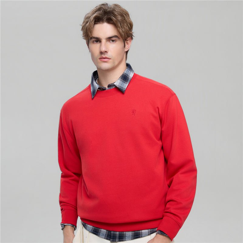 Men’S Relaxed Crew Neck Sweatshirt With Embroidery S - Shop Giordano