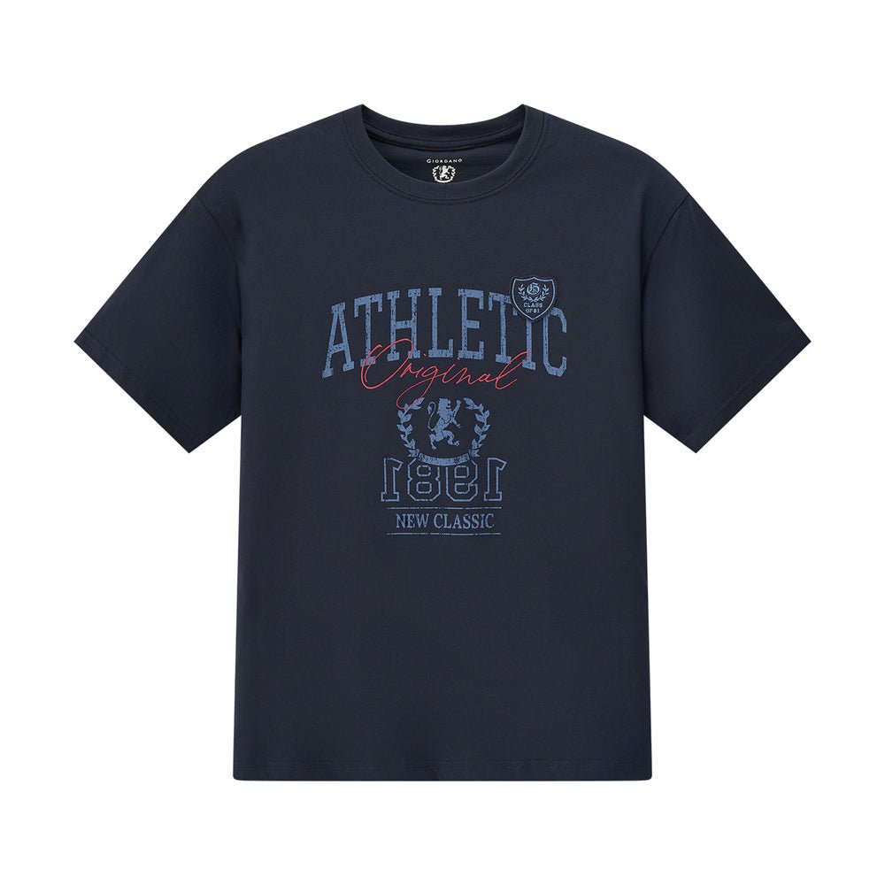 Men’S Relaxed Fit Cotton Jersey Crew Neck Print Tee - Giordano